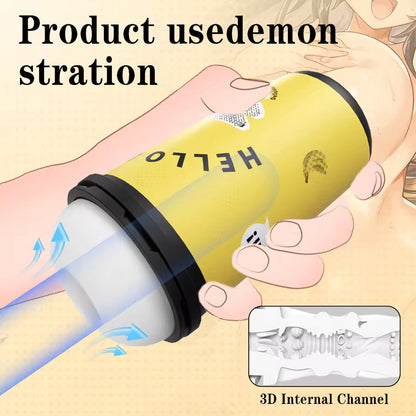 LIL Mermaid Invisible Coffee Cup Vibrator XHYS-S611 223g TPE Manual Male Sex Toy Realistic Design Safe Home Office Use