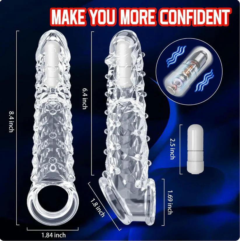 2025 HOT Deal 💥Reusable Sleeve Extension Vibrator – Makes You Longer, Harder & Unstoppable 😍
