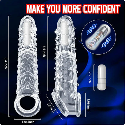 2025 HOT Deal 💥Reusable Sleeve Extension Vibrator – Makes You Longer, Harder & Unstoppable 😍