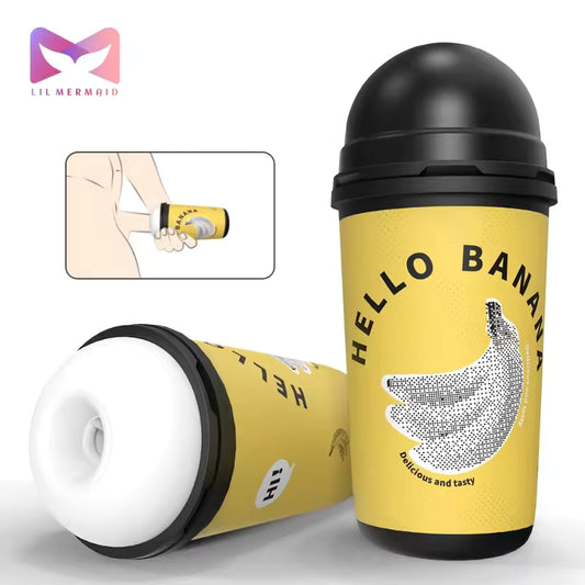 LIL Mermaid Invisible Coffee Cup Vibrator XHYS-S611 223g TPE Manual Male Sex Toy Realistic Design Safe Home Office Use