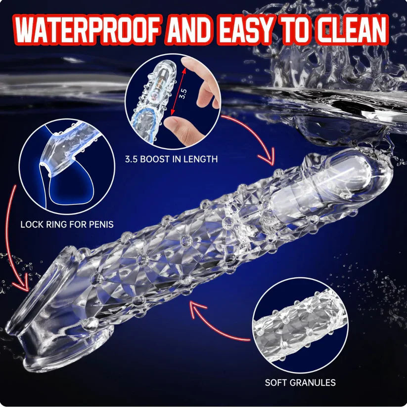 2025 HOT Deal 💥Reusable Sleeve Extension Vibrator – Makes You Longer, Harder & Unstoppable 😍