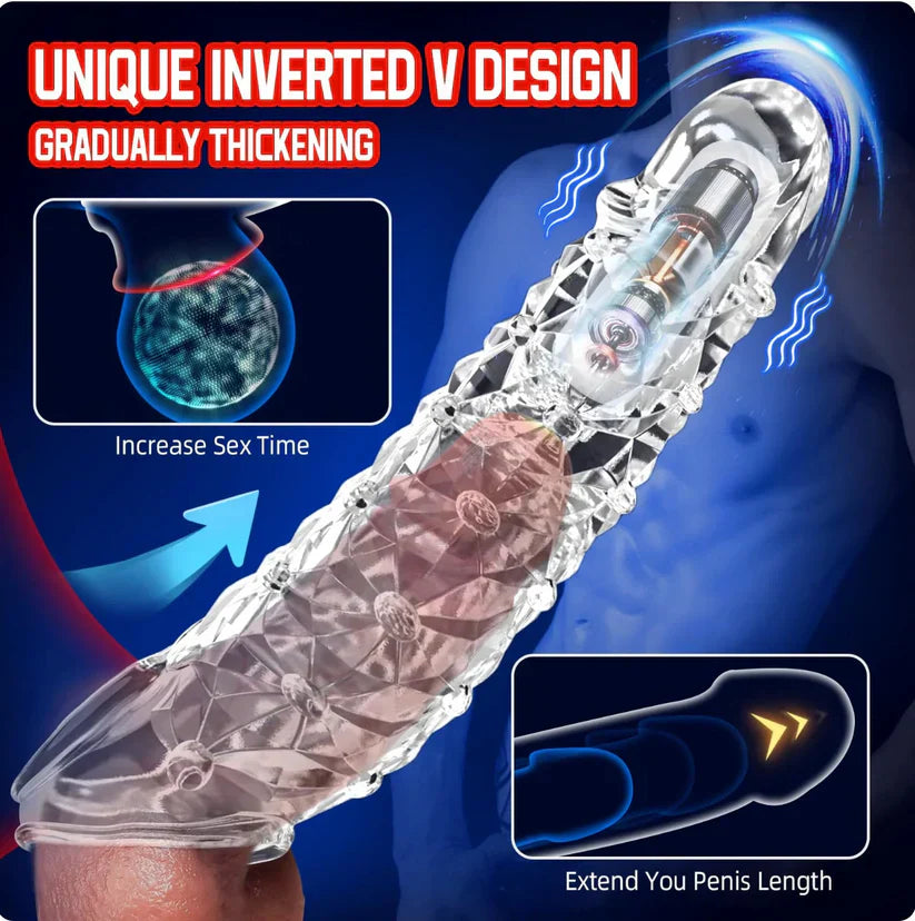 2025 HOT Deal 💥Reusable Sleeve Extension Vibrator – Makes You Longer, Harder & Unstoppable 😍
